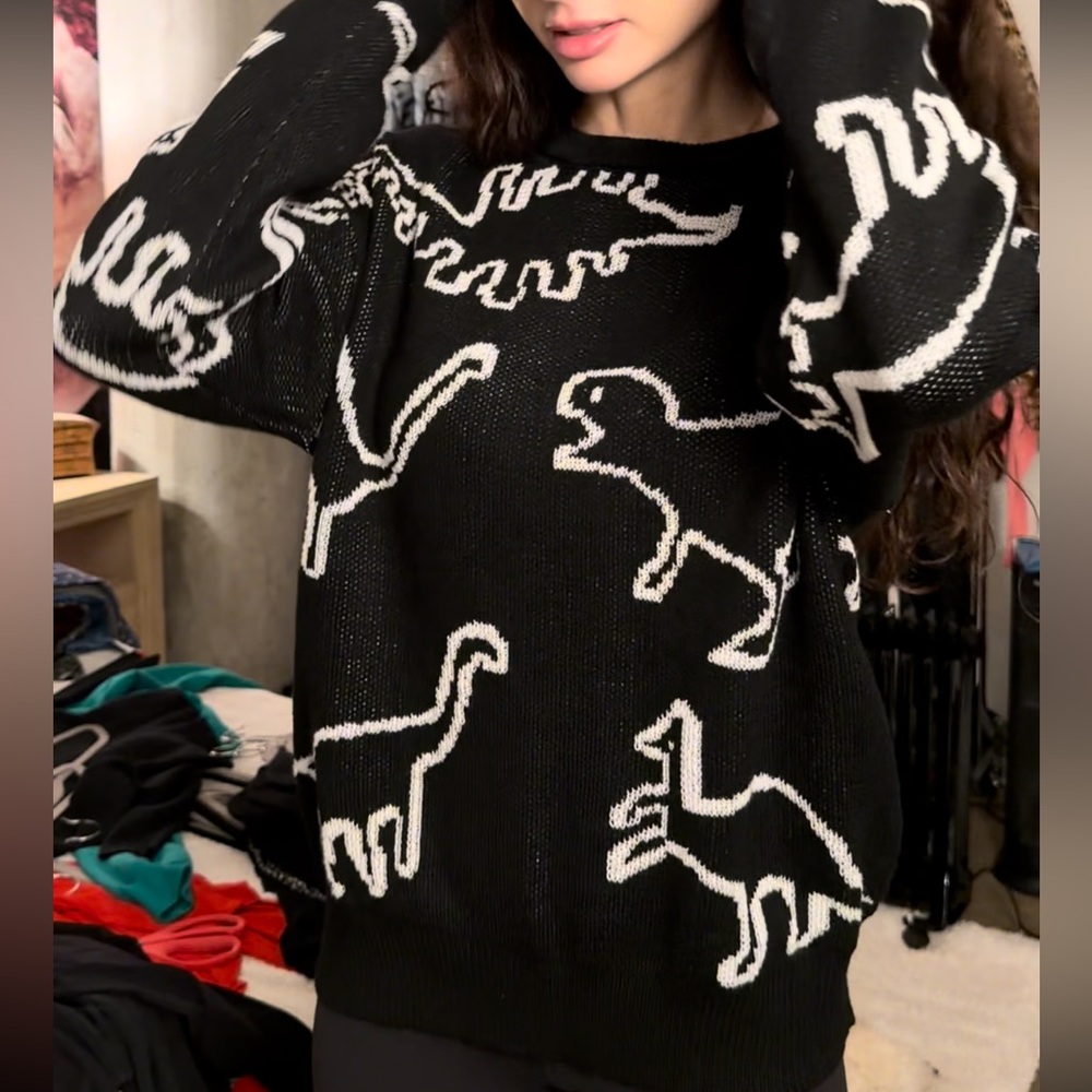 Dinosaur drop sleeve sweater